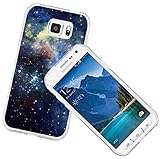 S6 Active Case Galaxy, Samsung Galaxy S6 Active Case Soft Flexible Silicone TPU Rubber Colorful Sky Space Stars Galaxy View