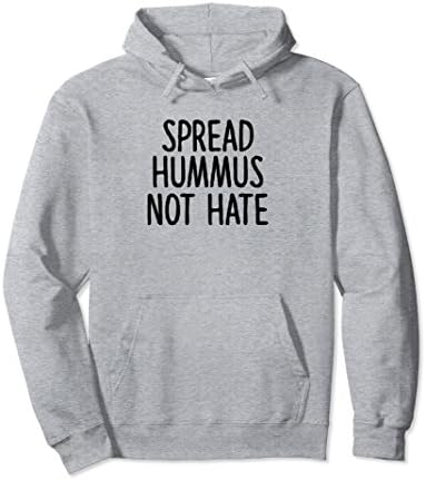 Unisex Spread Hummus Not Hate Black - Hummus Vegan Hoodie XL: Heather Grey