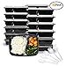 34oz Meal Prep Containers，Food Storage Containers with Fork Spoon and 2 Room,2 Separate Compartment with Clear Lids,Stackable&Reusable Lunch Boxes, Microwave/Dishwasher/Freezer Safe, (50-Pack)