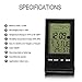 BENGOO Indoor Humidity Monitor Hygrometer Digital Thermometer Monitor Home Weather Station LCD Display Alarm Clock Calendar Function