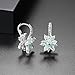 CICINIO 14K Cubic Zirconia Sky Blue Rhinestone Flower Stud Earrings, Dangle Hook Earrings Studs Hypoallergenic for Girls Women