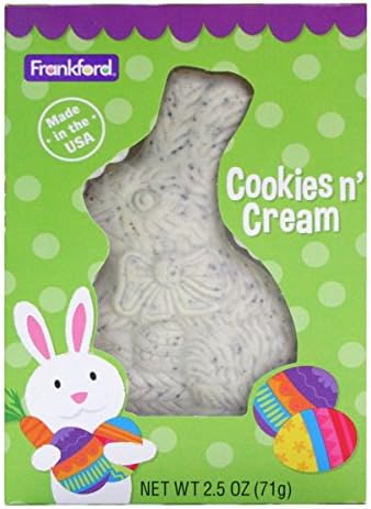 Solid Cookies and Cream White Chocolate Easter Bunny for Basket, 2.25 oz