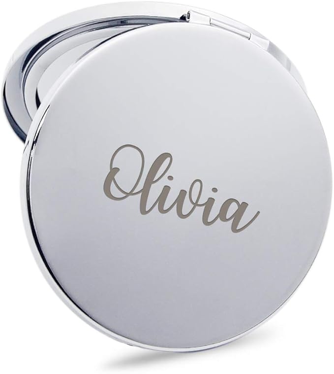 EDSG Personalised Handheld Mirror Laser Engraved Compact Mirror with