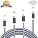 iPhone Cable 4Pack 3FT 5FT 6FT 10FT, Kiomi Lightning to USB Charger, 8 Pin Lightning to USB Sync & Charging Cable Cord for iPhone 7/7 Plus,6/6S,5/5S/5C/SE,iPad,iPod Nano 7 (Grey)