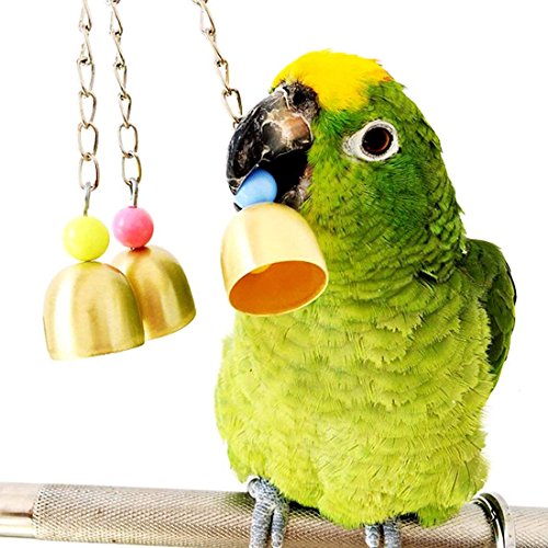Vehomy Pack of 5 Bird Chewing Toy Bird Hanging Bell Bird Ladder Pet Bird Cage Hammock Swing for Parakeets, Cockatiels, Macaws, Parrots, Lovebirds, Finches - Thumbnail 2