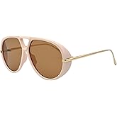 Teumire Trendy Oversized Aviator Sunglasses for Women Men Retro Big Large Shield Sun Glasses Vintage Shades