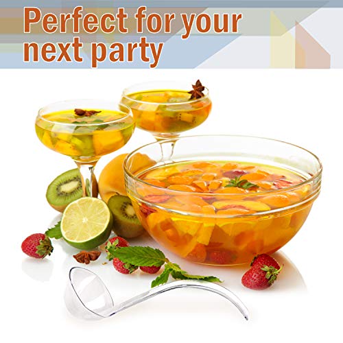 image for Premium Quality Plastic Punch Serving Ladle - 5 oz Clear Hard Acrylic 