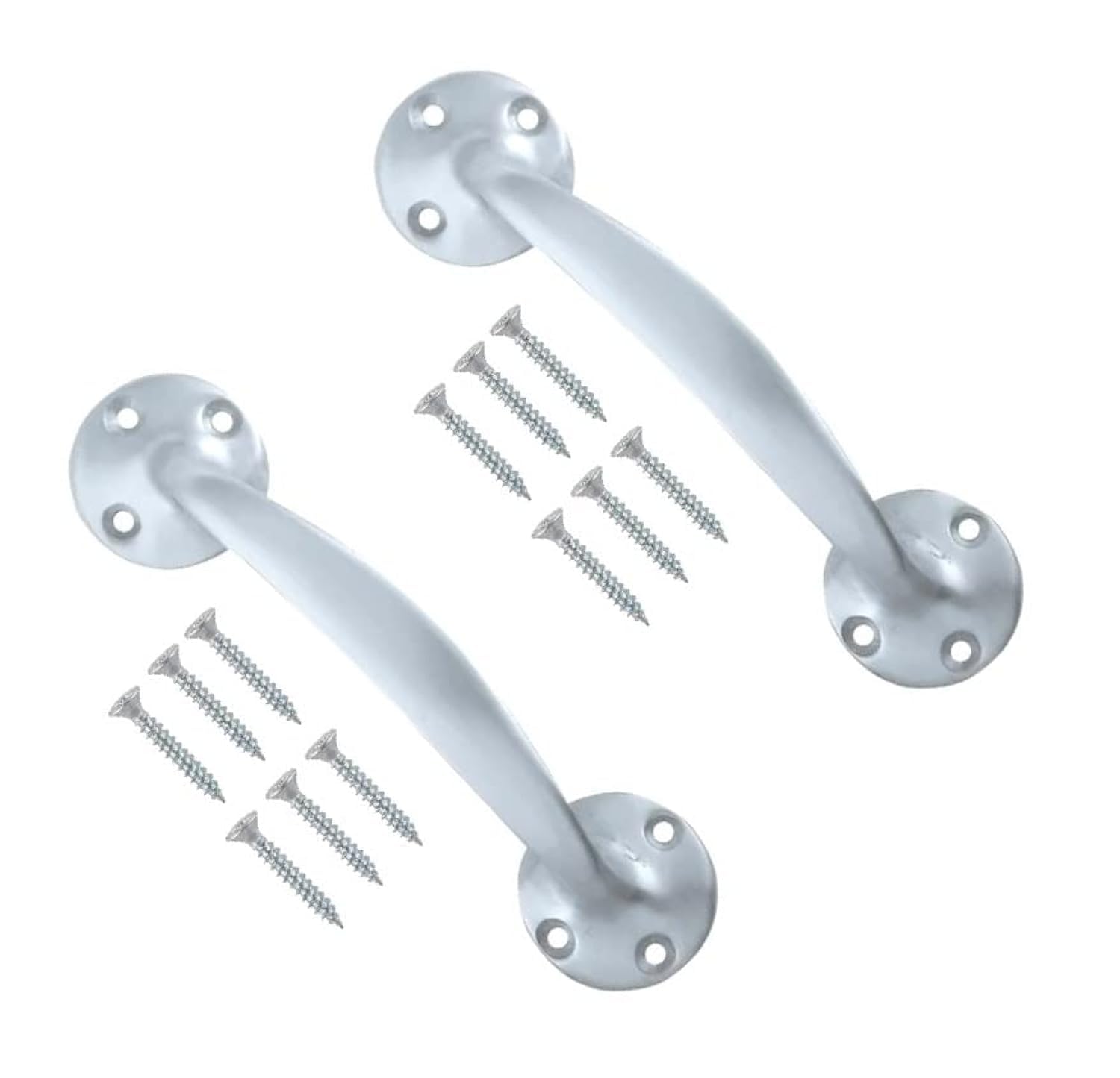TERF® Heavy Duty Traditional Vintage Style Bow Door Pull Handle Aluminium 150mm (6 inch) Including Fixing Screw for Kitchen Cupboard Cabinet Drawer Door Pull Handle - Pack of 2