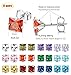 LOYALLOOK 12Pairs Stainless Steel Square CZ Ear Piercing Birthstone Stud Earrings for Women 5MM