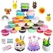 QMAY 24 Colors Air Dry Clay, Ultra Light Modeling Clay, Magic Clay Polymer Clay Artist Studio Toy, Creative Art DIY Crafts, Gift for Kids(Modeling Dough with Project Booklet) … …