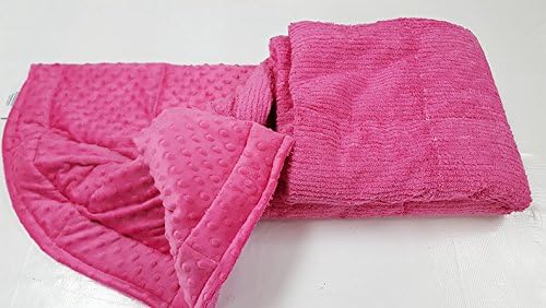 Hot Pink Luxury Series Minky &amp; Chenille Weighted Sensory Blanket -16lb 48x70