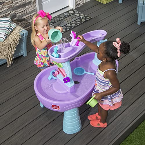 Step2 Rain Showers & Unicorns Water Table Kids Purple Water Play