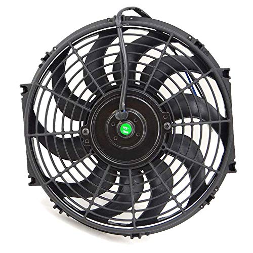 BLACKHORSE-RACING 12" Universal Electric Radiator Cooling Fans + Thermostat Relay & Mount Kit (2 Pcs)