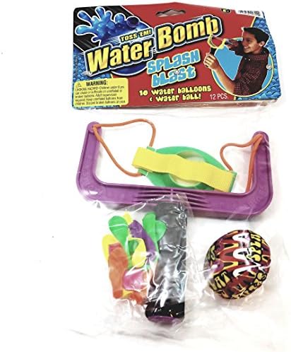Water Bomb Toss Em Splash Blast Slingshot 10 Balloons &amp; Ball Set Pool/Beach Toy