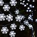 Homeleo 50 Led Cold White Snowflake LED Fairy Lights with Remote Control, Battery Powered Snowflake Shaped LED String Lights for Christmas Outdoor, Party, Wedding, New Year, Garden Décor