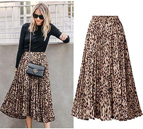 leopard a line skirt