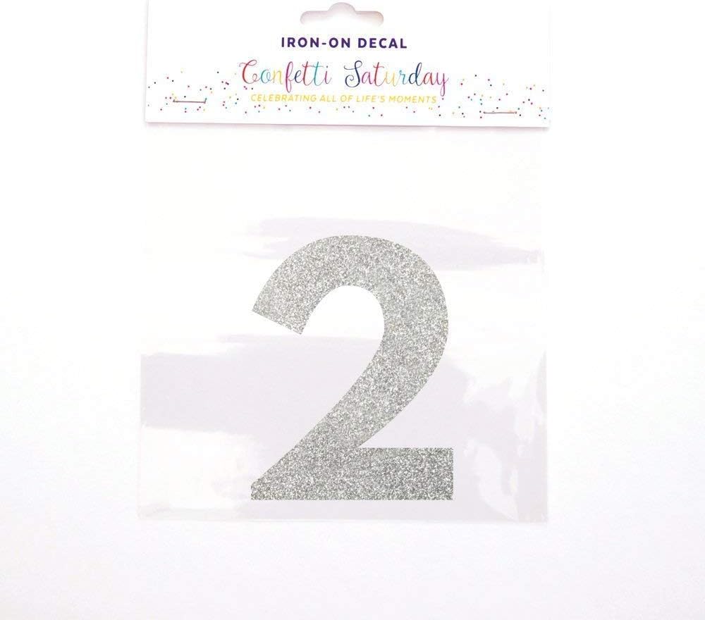 Iron on Transfer 2 by Confetti Saturday, Silver Glitter Decal