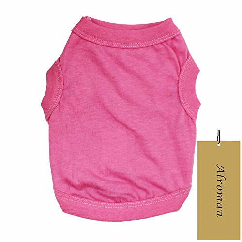 Alroman Dogs Shirts Pink Vest Clothing for Dogs Cats S Dog Vacation Shirt Female Dog Clothing Puppy Summer Clothes Girl Cotton Summer Shirt Small Dog Cat Pet Clothes Vest T-Shirt Apparel