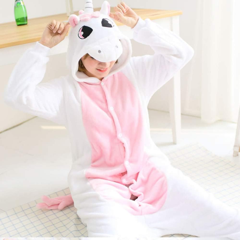 Handaxian Pajamas Ladies Adult Animal Onesies Men's Lovers Winter Pajamas Pajamas Flannel Pajamas Set pink unicorn M