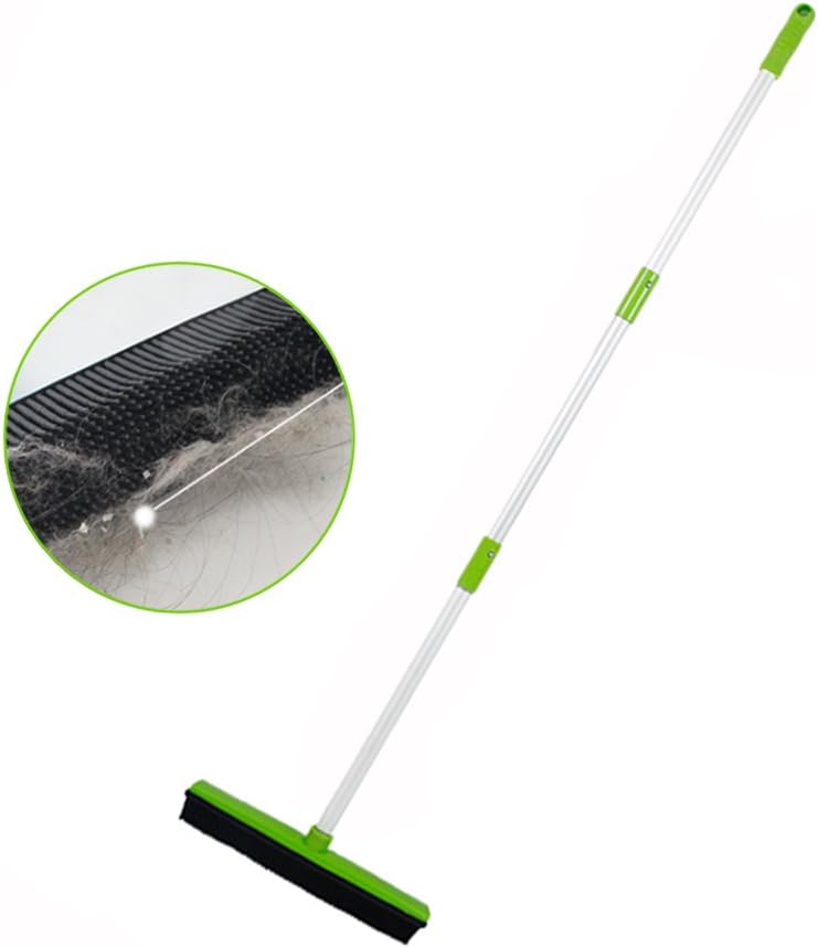 Long Handled Green Rubber Broom and Silicone push broom have Soft