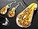 Ecloud Shop® Fashion drops-shaped Lampwork Glass beautiful Murano Foil Pendant Necklace Earrings