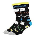 Men's Colorful Crazy Patterned Geek Nerd Crew Socks