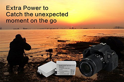 ENEGON LP-E8 Replacement Battery (2 Pack) and Rapid Dual Charger for Canon LP-E8 and Canon EOS Rebel T2i, T3i, T4i, T5i, EOS 550D, 600D, 650D, 700D, Kiss X4, X5, X6, LC-E8E Digital Camera