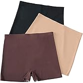 OYOANGLE Women's 3 Pack Seamless Boyshorts Panties Stretchy Mid Rise Boxer Briefs Slip Shorts for Under Dress