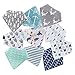 MiiYoung 10-Pack Baby Bandana Drool Bibs for Drooling and Teething Boys Girls