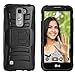LG K8 V Case, LG K8V Case, Combo Shell Phone Cover Kickstand with Built-in Holster Locking Belt Clip + Circlemalls Stylus Pen-Black