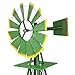 Tangkula 8.3FT Windmill Yard Garden Metal Ornamental Wind Mill Weather Vane Weather Resistant (Green)