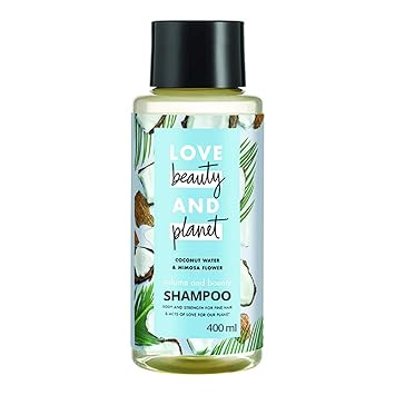 Love Beauty & Planet Volume and Bounty Shampoo with Coconut Water and Mimosa Flower Aroma, 400 ml
