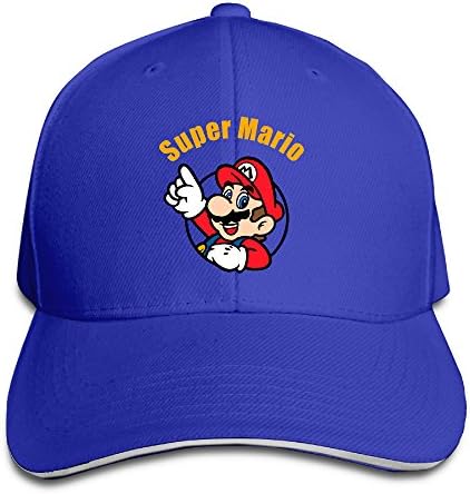 Unisex Super Mario Generic Adjustable Sandwich Peaked Baseball Cap/Hat RoyalBlue