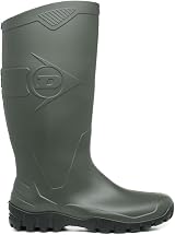 Dunlop Dane Unisex Knee High Wellington Boots Green Black PVC Work Wellies view 2