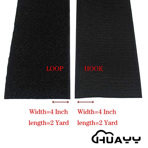 HUAYY 4 Inches Width 2 Yards Length,Sew on Hook and Loop Style,Non-Adhesive Nylon Strips Fabric,Blac - //medicalbooks.filipinodoctors.org