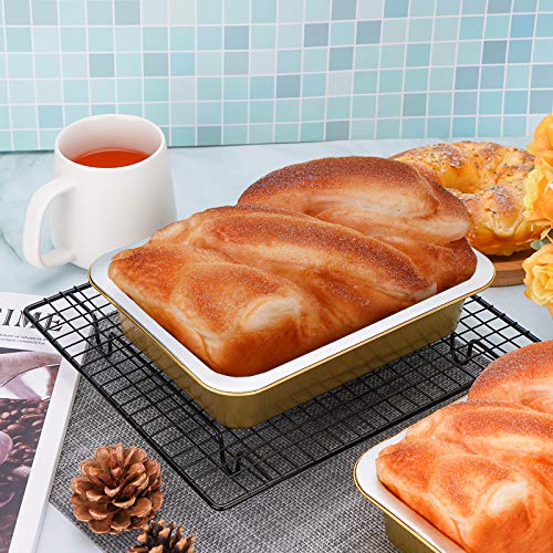 Mini Loaf Pan Disposable, Beasea 7x5 Inch 25 Pack Aluminum Pans with