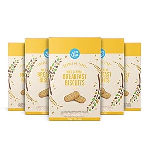 Amazon-merk: Happy Belly – ontbijtkoekjes met melk en muesli, 5 x 300 g