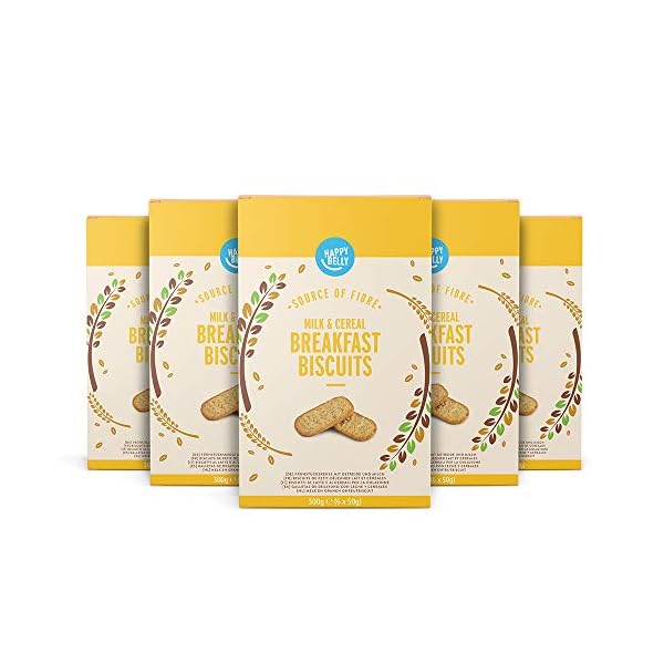 Amazon-merk: Happy Belly – ontbijtkoekjes met melk en muesli, 5 x 300 g