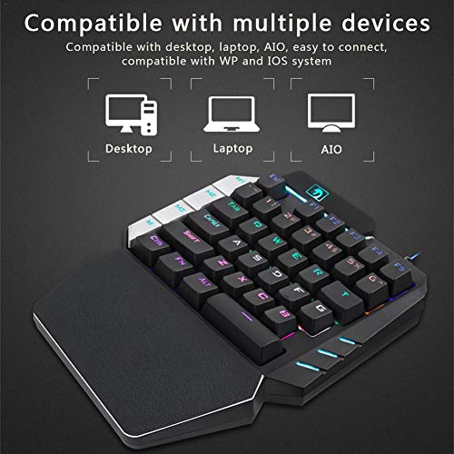 Vanpower K109 Universal Wired One-Handed Gaming Keypad 38 Keys Mechanical Keyboard - Thumbnail 2