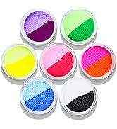 MEICOLY Water Activated Eyeliner 14 Colors, Neon Rainbow Face Paint,7 Cakes Duo Color Retro Hydra...