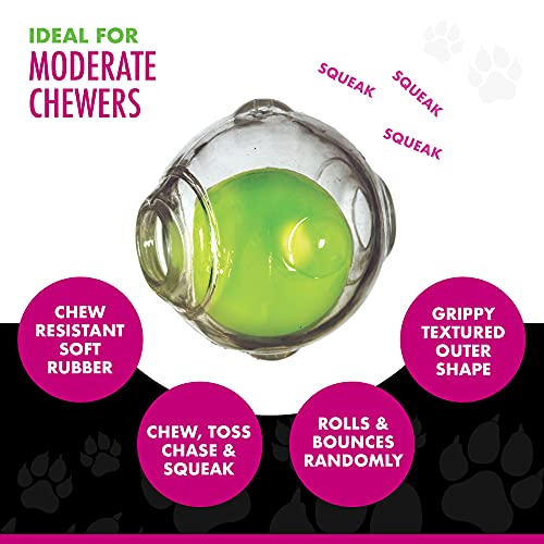 Chase 'n Chomp Dog Amazing Squeaker Ball Toy for Pets, Clear, 3.5 Inch, All Breed Sizes Pricepulse