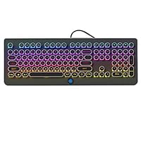 Punk RGB Mechanical Gaming Keyboard, LED Backlit, Water Resistant, Compact 108 Keys Anti-Ghosting