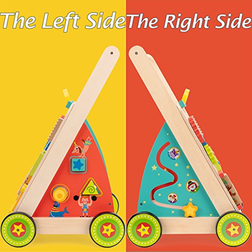 cossy Wooden Baby Walker Toddler Toys for 18 Month, Push and Pull Toy Learning Walking Toys