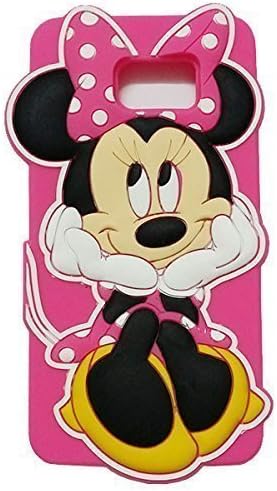 Galaxy S7 Minne Case,MODEFAN 3D Cartoon Animal Series Rose Sit Minne Mouse Silicon Gel Rubber Protective Case Cover for Samsung Galaxy S7