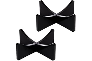 YES!FRESH Acrylic Ball Stand Holder Display Stand for Football Basketball Soccer, Volleyball Rugby Sports Ball Storage Rack, Trophy Autograph Memorabilia Display Cases (3.54x1.3 inch, Black)