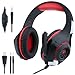 Sonlipo Gaming Headsets Stereo Computer Headphones LED Over-ear PC Headphones with Volume Control Built-in Noise Cancelling Microphone Earpiece for PSP PS4 Xbox Tablet Laptop PC Smartphones