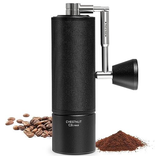 TIMEMORE Chestnut C3s MAX Manual Coffee Grinder, Full Metal Body, Manual Coffee Grinder with Folding Handle, for Espresso and French Press, Black