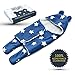 Mamush Newborn Baby Wrap Swaddle Blanket, Bear Ear Hooded Stroller Wrap, Fleece Sleeping Bag, Velcro Sleep Sack for 0-6 Month Infants, Blue w/Stars by