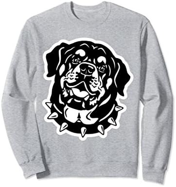 Unisex Rottie Face Dog Lover Sweatshirt Small Heather Grey