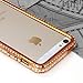 Change Luxury Crystal Rhinestone Diamond Bling Metal Case Cover Bumper for Iphone 5 5s (Rose Gold)